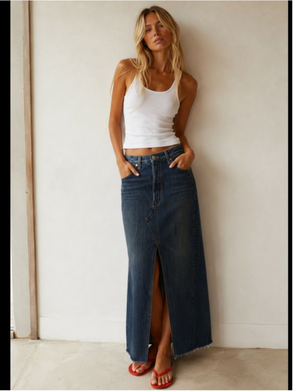 RE/DONE NWT Deconstructed Maxi Skirt in Sz 28